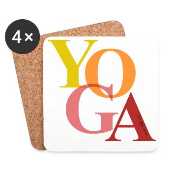 YOGA - Dessous de verre (lot de 4) - blanc - Devant