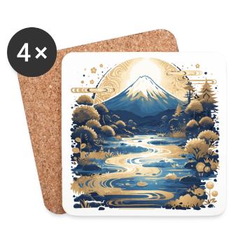 Mount Fuji - Coasters (set of 4) - white - Front