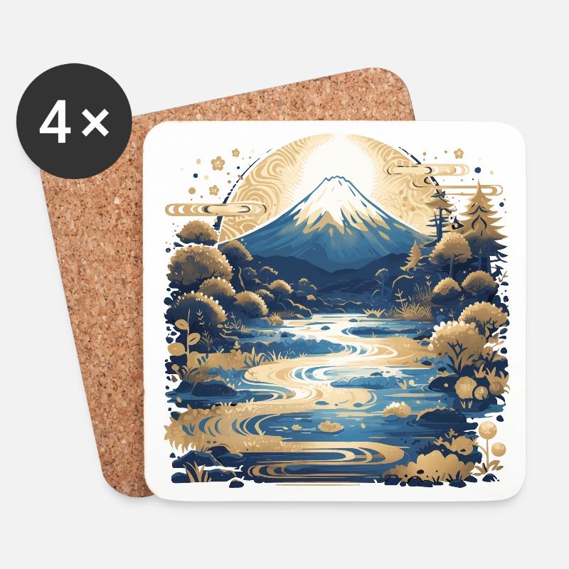 Mount Fuji - Coasters (set of 4) - white