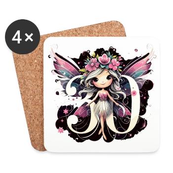 30 ans fée elfe mignon blonde cadeau d’anniversaire - Dessous de verre (lot de 4) - blanc - Devant