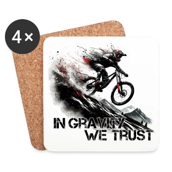 Downhill Gravity Trust MTB cadeau - Dessous de verre (lot de 4) - blanc - Devant