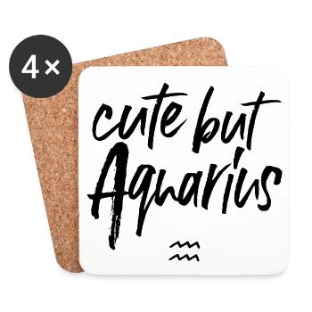 Astro Cute but Aquarius - Coasters (set of 4) - white - Front