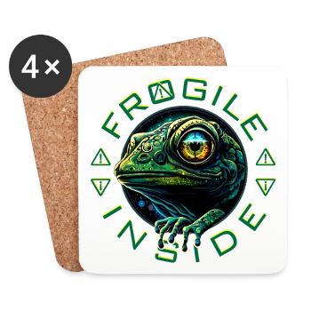 Frogile Inside - Untersetzer (4er-Set) - Weiß - Vorne