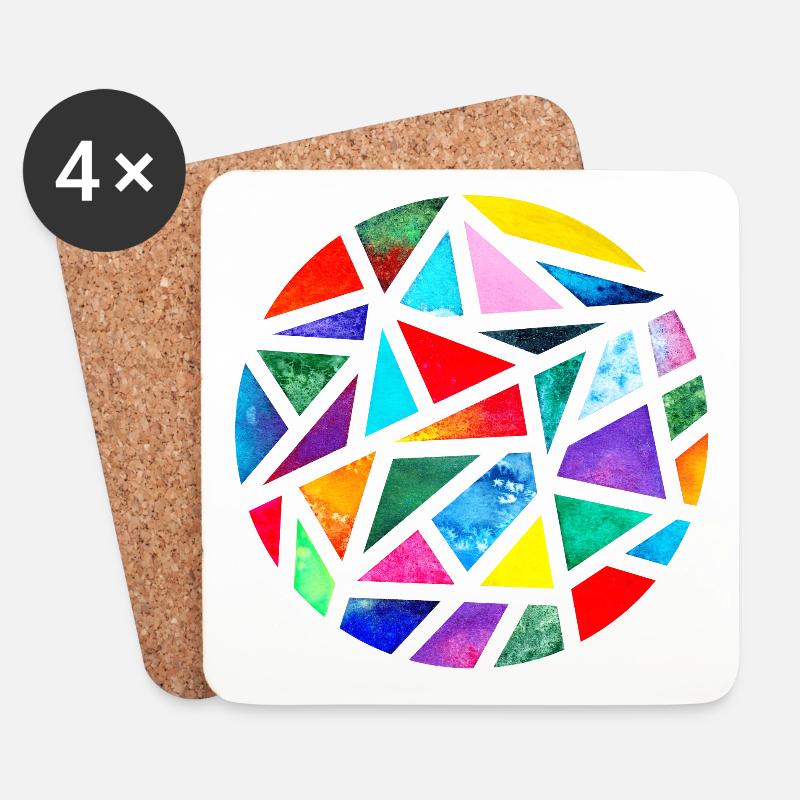Kaleidoskop - Untersetzer (4er-Set) - Weiß