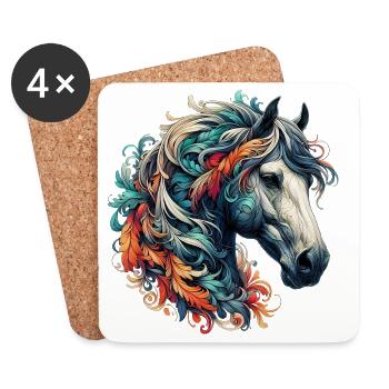 Horse - Coasters (set of 4) - white - Front
