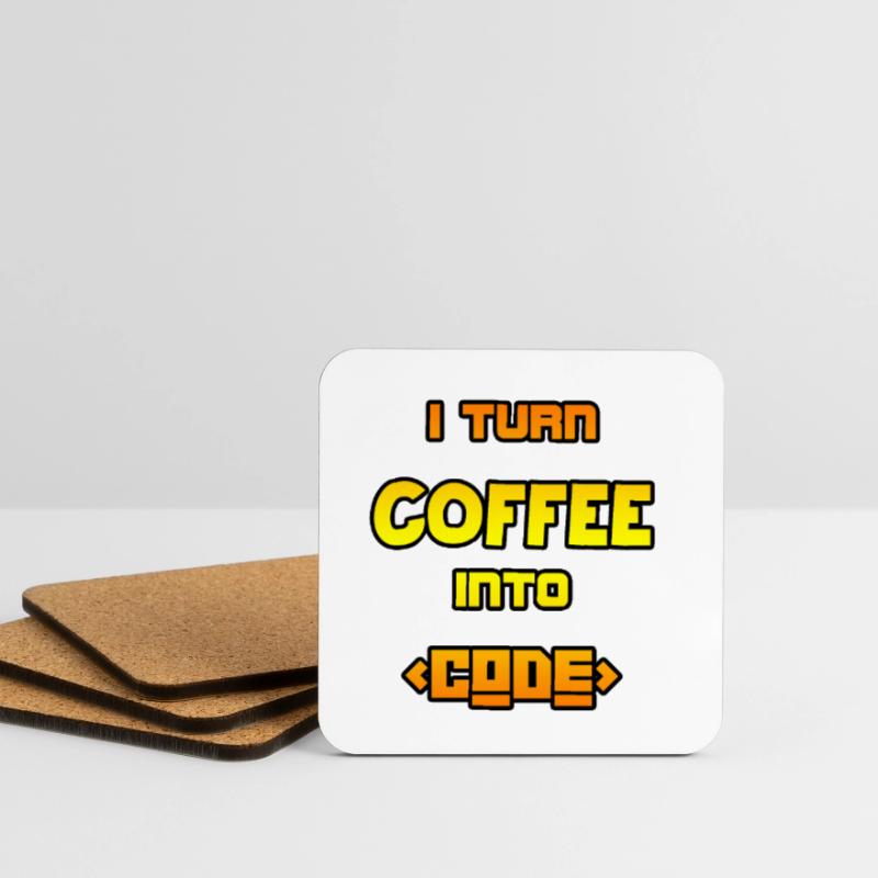 Je transforme le café en code Dessous de verre (lot de 4)