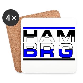Hamburg , Tradition , Football, HAM BRG (25) - Coasters (set of 4) - white - Front