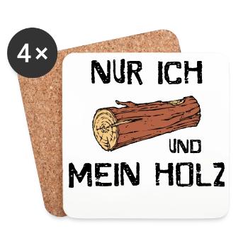 Holz Holzfäller Statement Holzarbeit Förster - Untersetzer (4er-Set) - Weiß - Vorne