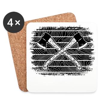 axe, woodwork, woodwork, lumberjack, forester - Coasters (set of 4) - white - Front