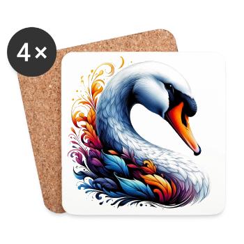 Swan - Coasters (set of 4) - white - Front