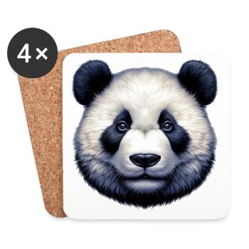 Panda - Untersetzer (4er-Set) - Weiß - Vorne