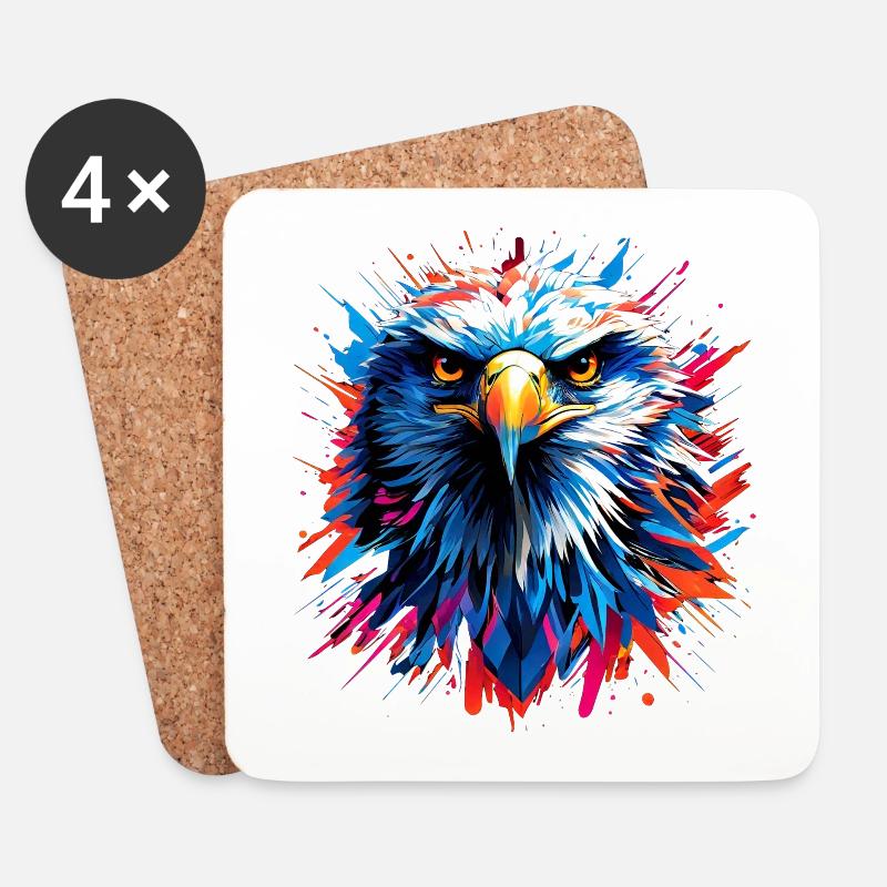 The Eagle - Untersetzer (4er-Set) - Weiß