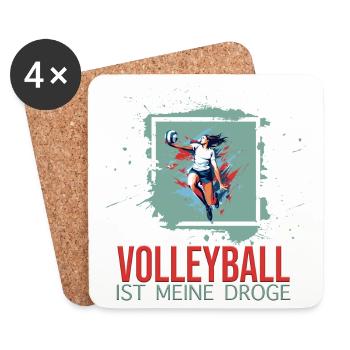 Volleyball ist meine Droge - Untersetzer (4er-Set) - Weiß - Vorne
