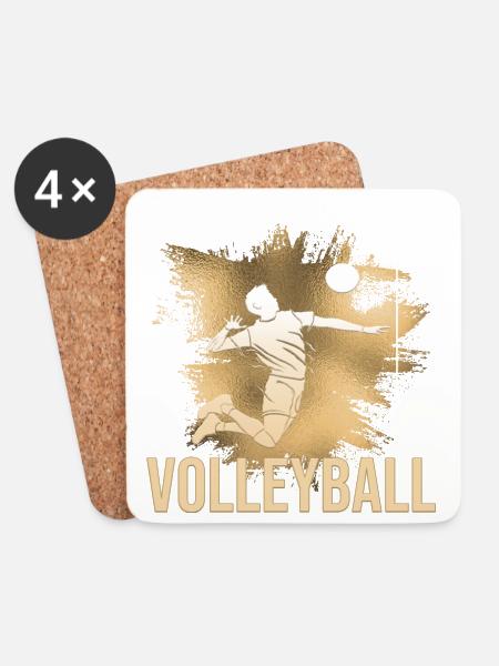 Volleyball - Untersetzer (4er-Set) - Weiß