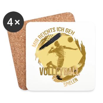 Mir reichts, ich geh Volleyball spielen - Untersetzer (4er-Set) - Weiß - Vorne