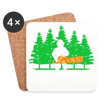 Holzfäller Holzarbeit Baum Motorsäge Statement - Untersetzer (4er-Set) - Weiß - Vorne
