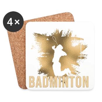 Badminton - Untersetzer (4er-Set) - Weiß - Vorne