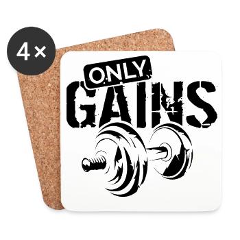 ne gagne que des poids de remise en forme musculation - Dessous de verre (lot de 4) - blanc - Devant