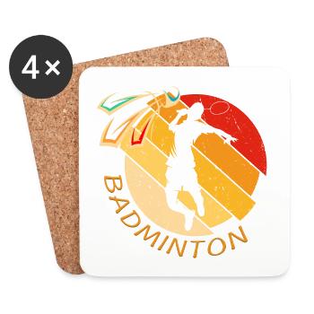 Badminton - Untersetzer (4er-Set) - Weiß - Vorne