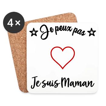MAMA. SCHÖNEN MUTTERTAG. ICH KANN NICHT - Untersetzer (4er-Set) - Weiß - Vorne