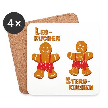Leb und Sterbkuchen gepunktet - Untersetzer (4er-Set) - Weiß - Vorne