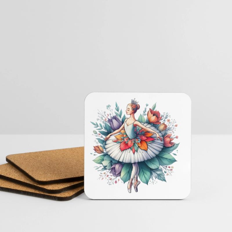 Ballet dancer with tutu Coasters (set of 4)