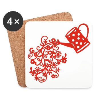 The return of spring (red) - Coasters (set of 4) - white - Front