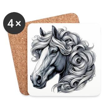 Horse - Coasters (set of 4) - white - Front