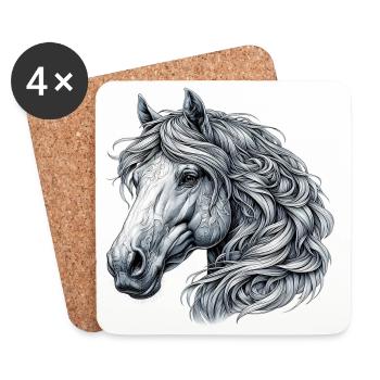 Horse - Coasters (set of 4) - white - Front