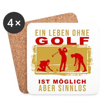 Ein Leben ohne ist möglich - Untersetzer (4er-Set) - Weiß - Vorne