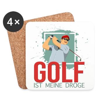 Meine Droge ist der Golfsport - Untersetzer (4er-Set) - Weiß - Vorne