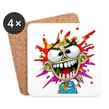 Character Drawing Urban Cartoon - Graffiti Artist - Coasters (set of 4) - white - Front