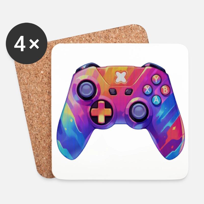 Pixel art video game controller - Coasters (set of 4) - white
