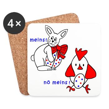 Bunny and chicken with easter egg - Coasters (set of 4) - white - Front
