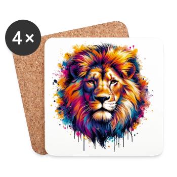 Lion - Coasters (set of 4) - white - Front