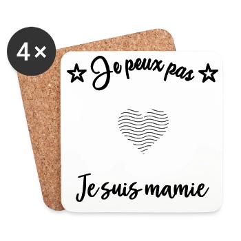 MAMIE. FÊTE DES MÈRES. BONNE FÊTE MAMIE - Dessous de verre (lot de 4) - blanc - Devant