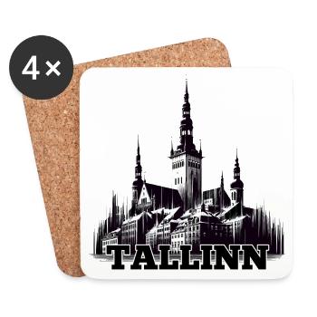 Tallinn Hauptstadt Estland Baltikum Geschenk - Untersetzer (4er-Set) - Weiß - Vorne