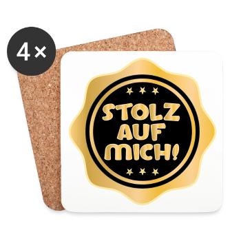 SELBSTWERT STOLZ AUF MICH - Untersetzer (4er-Set) - Weiß - Vorne