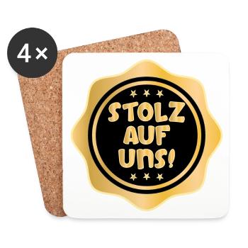 STOLZ AUF UNS FAMILIE - Untersetzer (4er-Set) - Weiß - Vorne