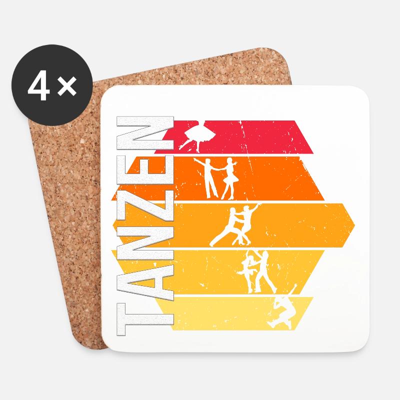 Tanzen - Untersetzer (4er-Set) - Weiß