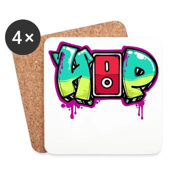 Street Art Graffiti Spray Can Art Saying - Coasters (set of 4) - white - Front