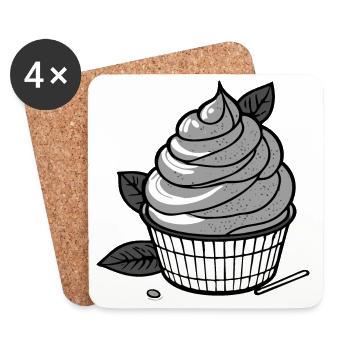 Matcha IceCream - Coasters (set of 4) - white - Front