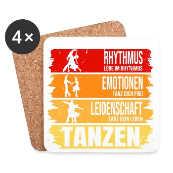 Tanzen: Rhythmus - Emotionen - Leidenschaft - Untersetzer (4er-Set) - Weiß - Vorne