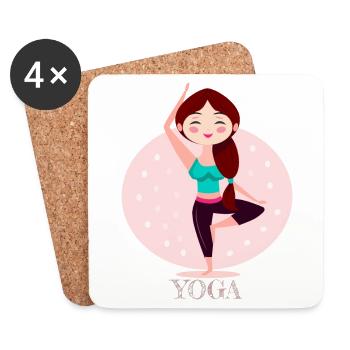 Yoga Girl - Coasters (set of 4) - white - Front