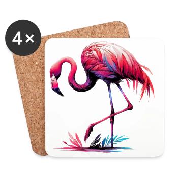 Flamingo - Untersetzer (4er-Set) - Weiß - Vorne