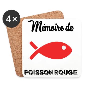 POISSON. POISSON D'AVRIL. HUMOUR. MER. OCÉAN - Dessous de verre (lot de 4) - blanc - Devant
