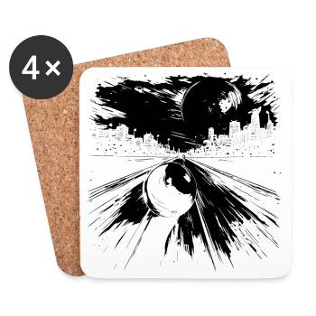 Bowling - Dessous de verre (lot de 4) - blanc - Devant