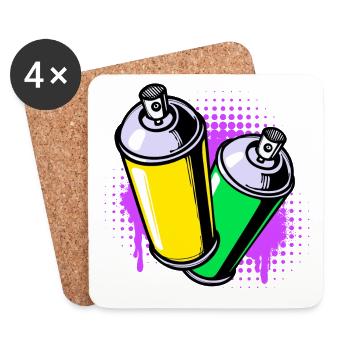 Graffiti Sprayer Art Street Art Spray Can - Coasters (set of 4) - white - Front