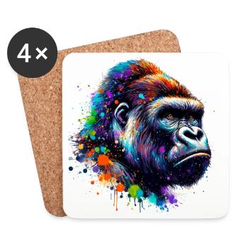 Gorilla - Untersetzer (4er-Set) - Weiß - Vorne