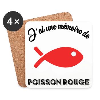 POISSON. MEMOIRE. SARDINE. POISSON D'AVRIL. MER - Dessous de verre (lot de 4) - blanc - Devant